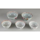 5 Chinese Family Rose bowls