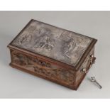 Frisian carved box with silverware