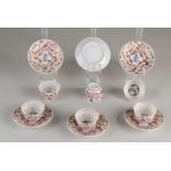 6 Chinese Family Verte cups / saucers