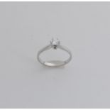 White gold ring with diamond