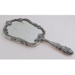 Hand mirror with silver