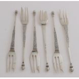 6 Silver cake forks