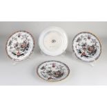 Four antique English plates Ø 20.5 cm.