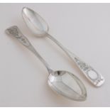 Two silver occasional spoons