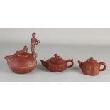 3 Yixing teapots