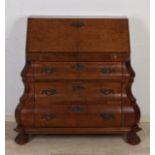 Burr walnut baroque secretaire