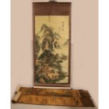 3x Ancient Chinese scroll paintings