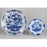 Two Delft blue plates