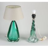 Two crystal glass lamps