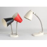 Two metal lamps