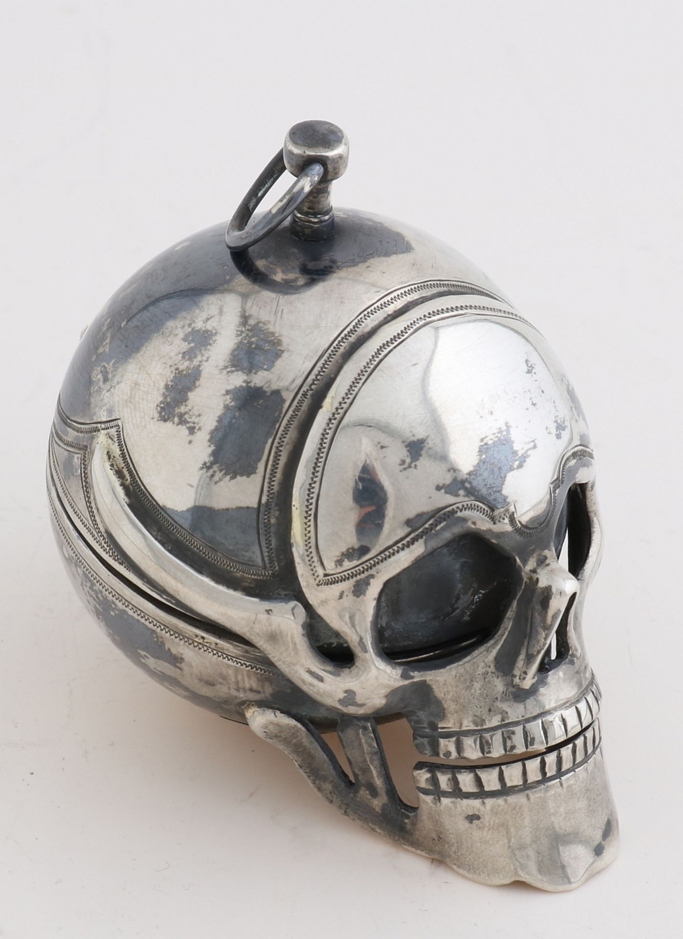 Silver Memento Mori watch - Image 2 of 3