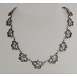 Necklace of filigree flowers