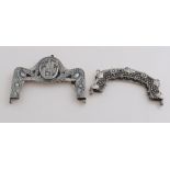 2 Silver purse brackets