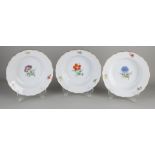 3x Meissen soup plates