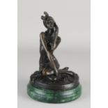 Bronze figure, Woman with telephone