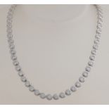 Silver necklace with zirconia's