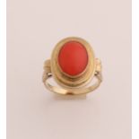 Ring with red coral