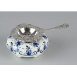 Silver tea strainer + drip tray