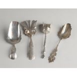 4 Silver sugar scoops