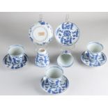 Five Chinese cups / saucers