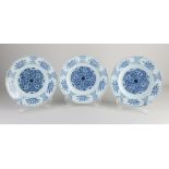 Three Delft plates Ø 22.7 cm.