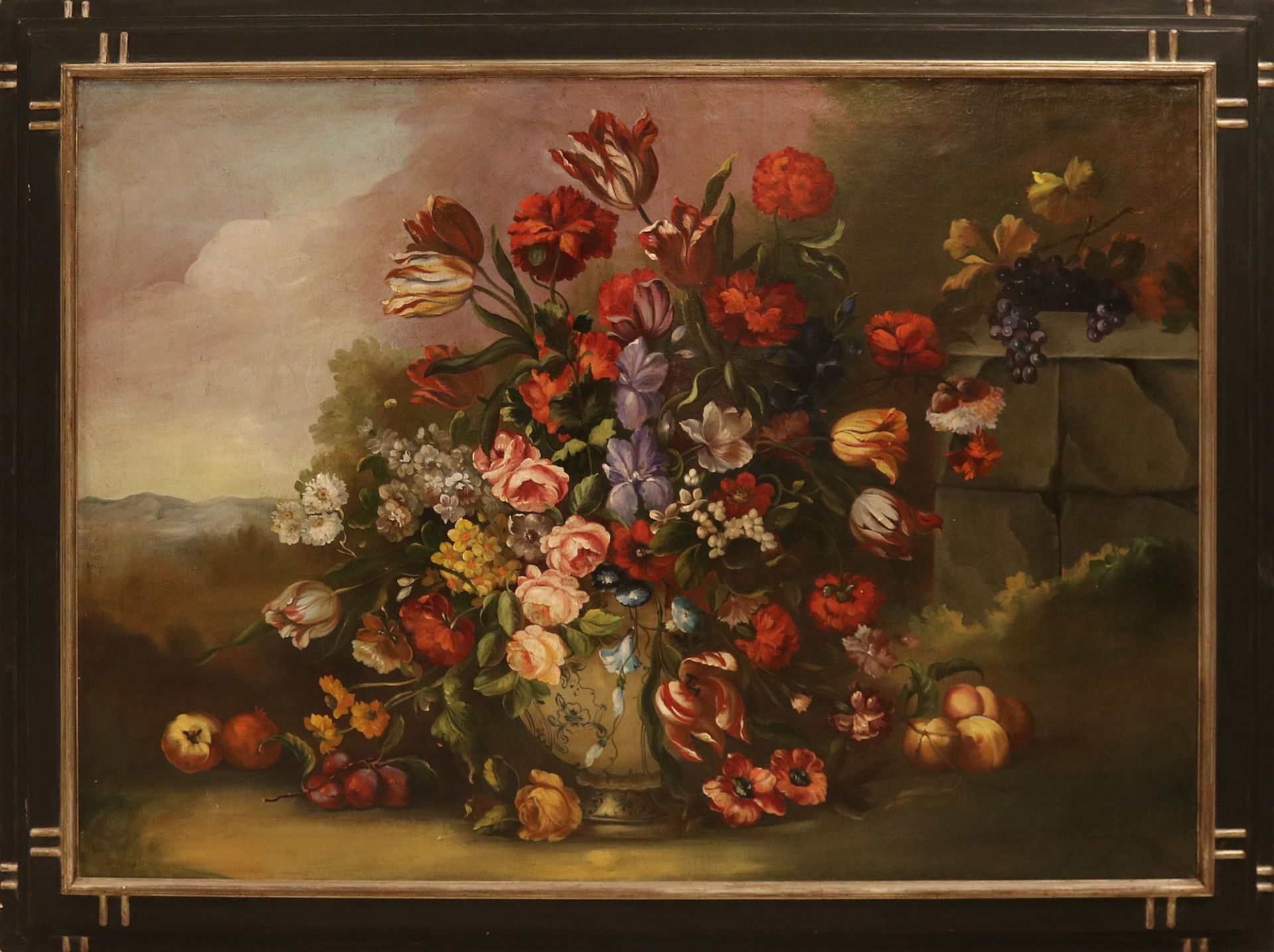 Unsigned, Vase with floral splendor in 17th century style