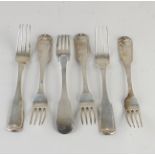 Six silver forks