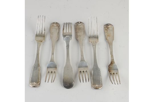 Six silver forks