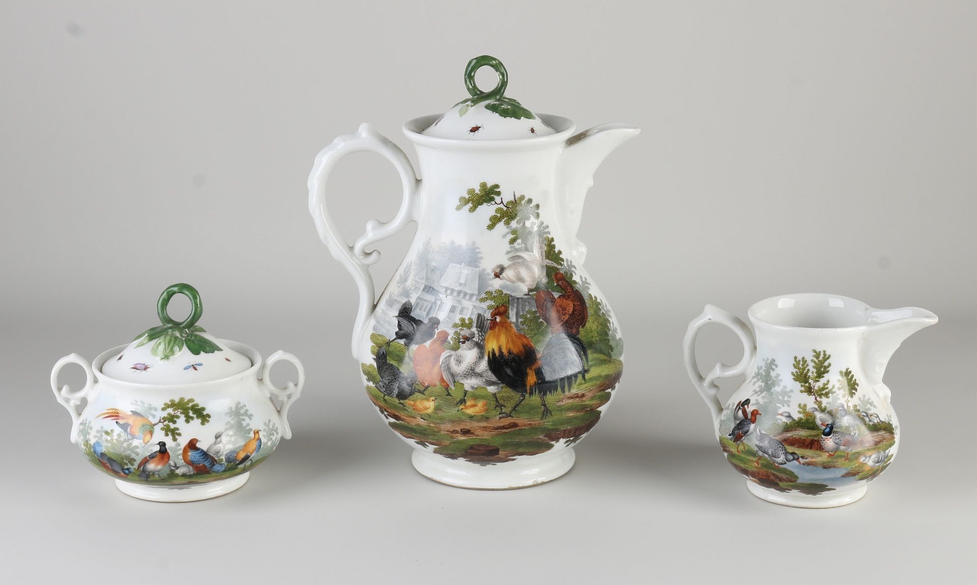 Rare three-piece KPM tea set - Image 2 of 3