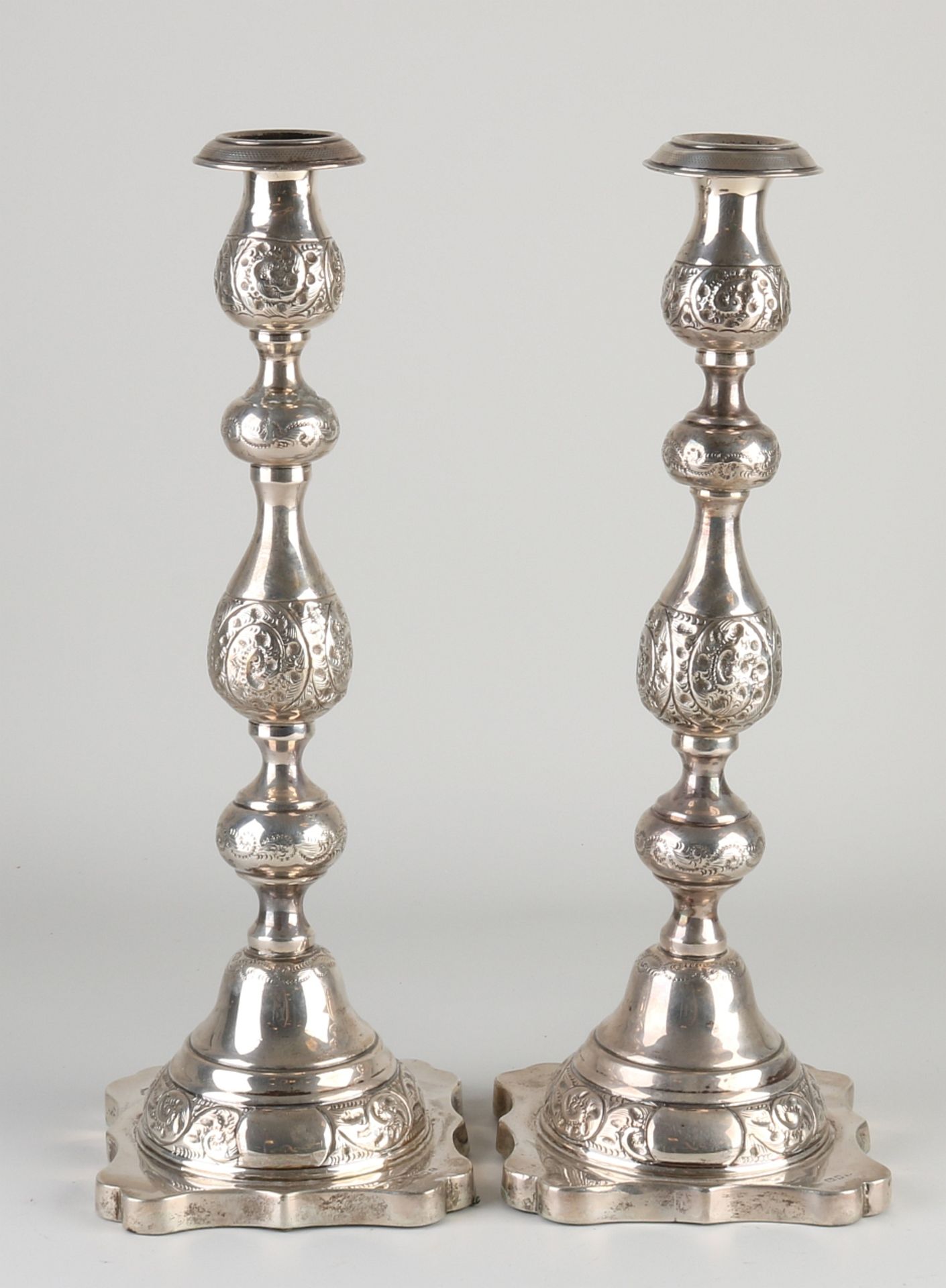 Antique silver candlesticks