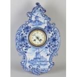 Delft blue clock