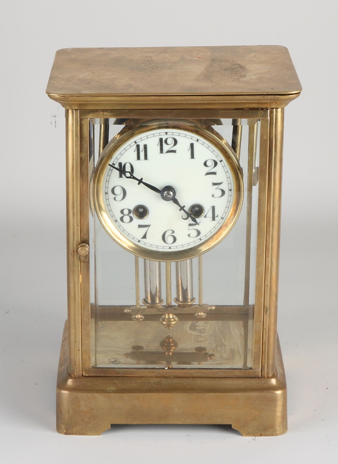 Antique French glass mantel clock, 1900