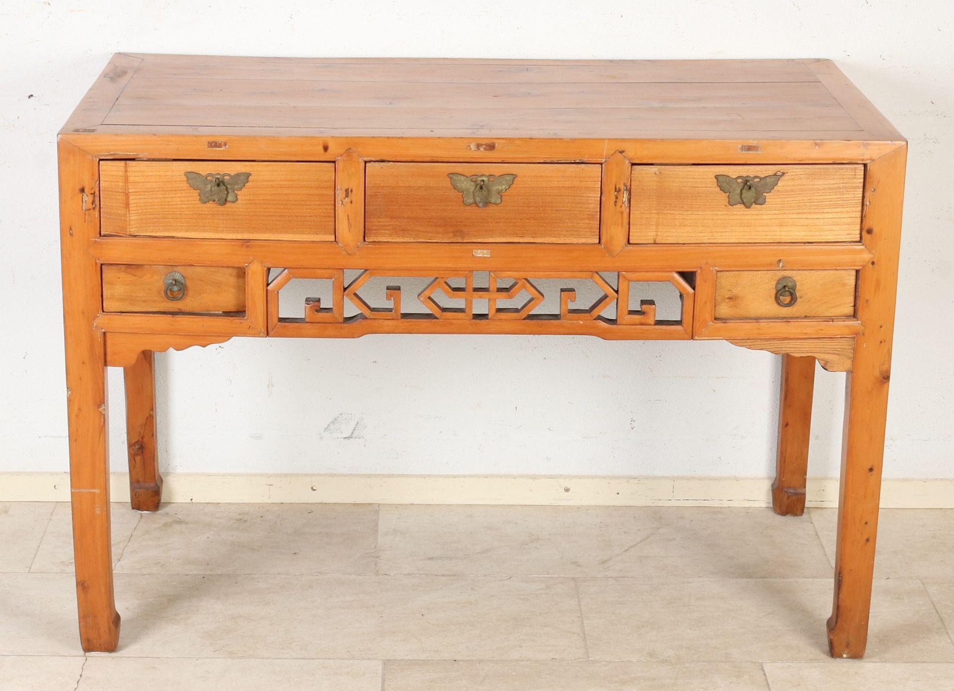 Old Chinese table with three drawers