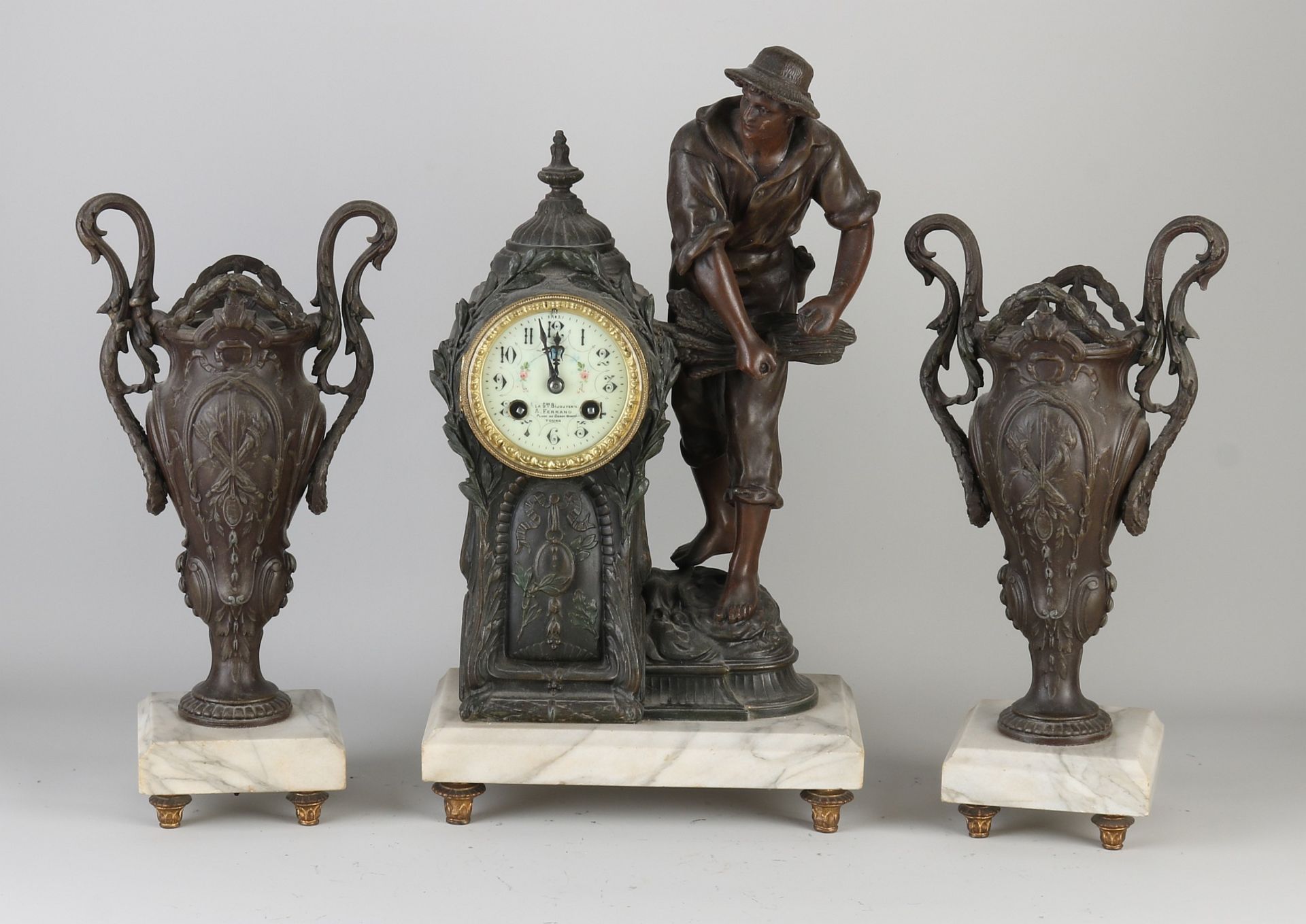 Three-piece French clock set