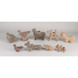 Lot of antique terracotta figures (9x)