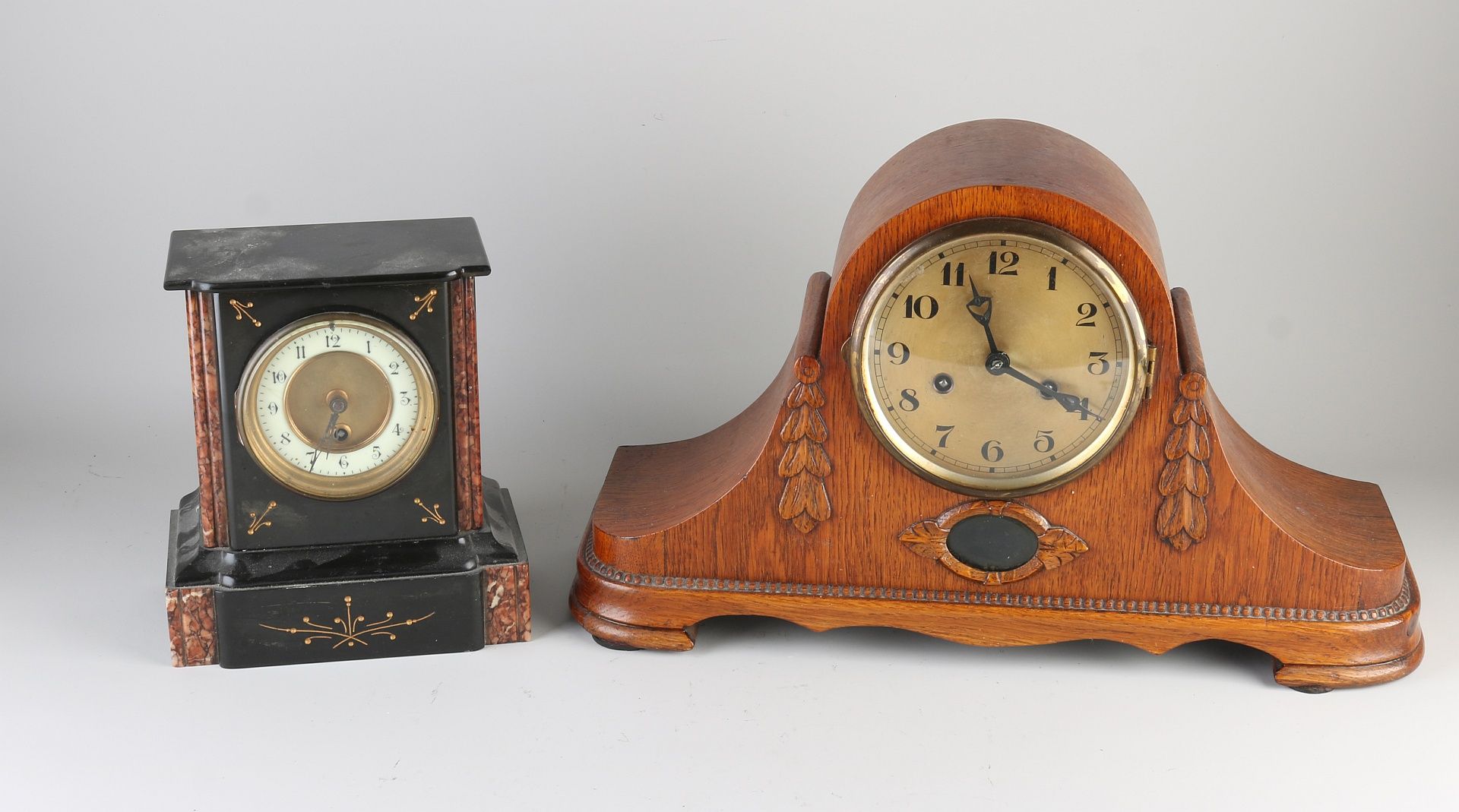 Antique French mantel clock + buffet clock