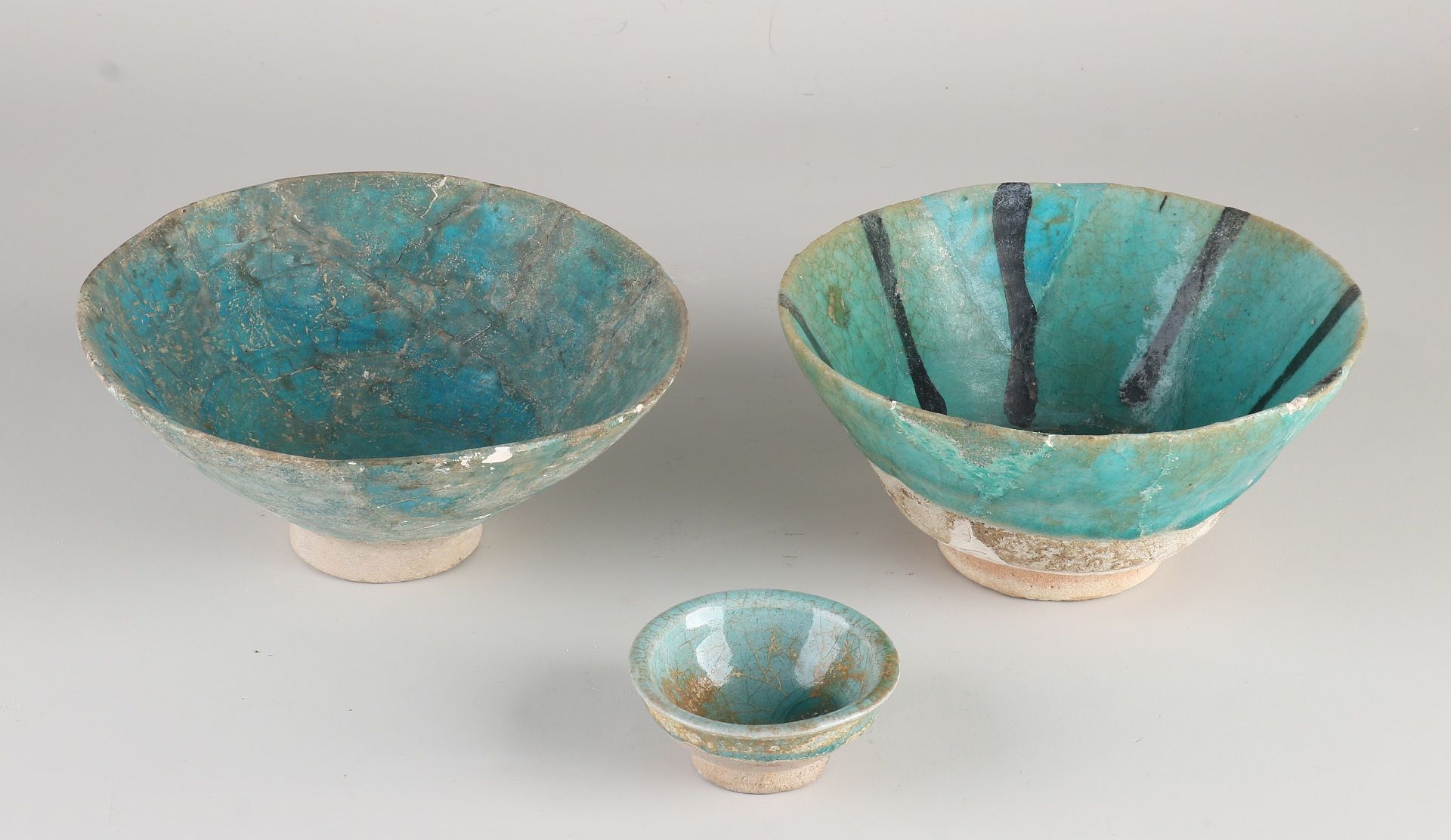 Three antique Nishapur bowls (Iran)