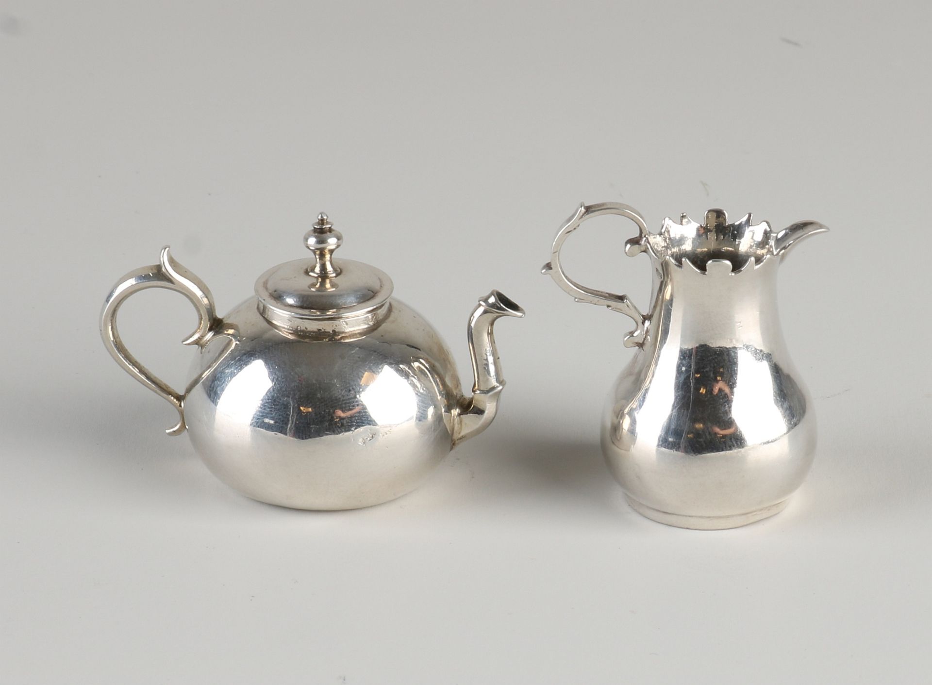 18th century miniature teapot + milk jug - Bild 2 aus 3