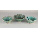 Three antique Nishapur bowls