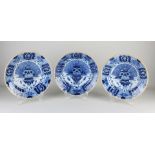 Three Delft plates Ø 27.3 cm.