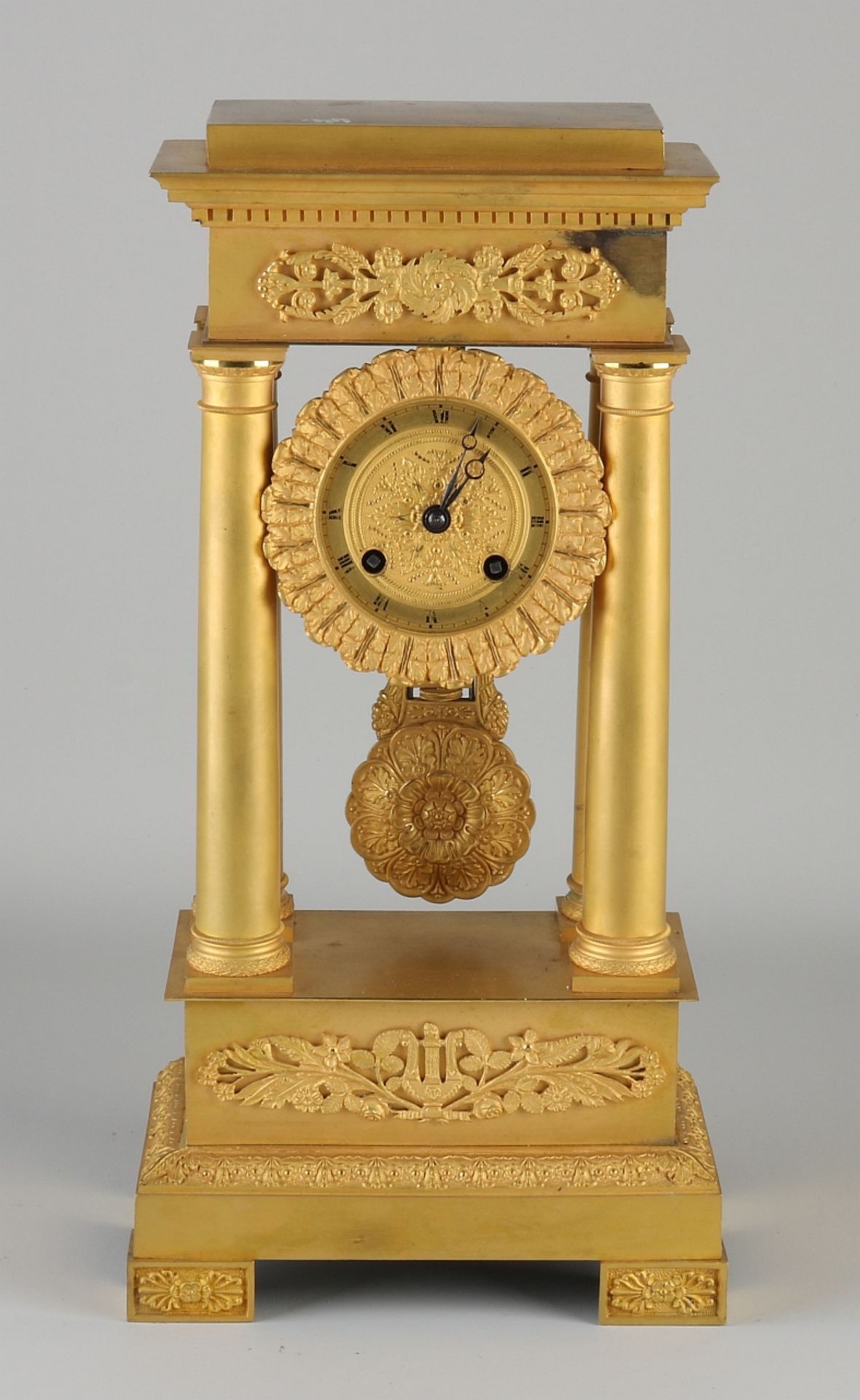 Antique French column mantel clock