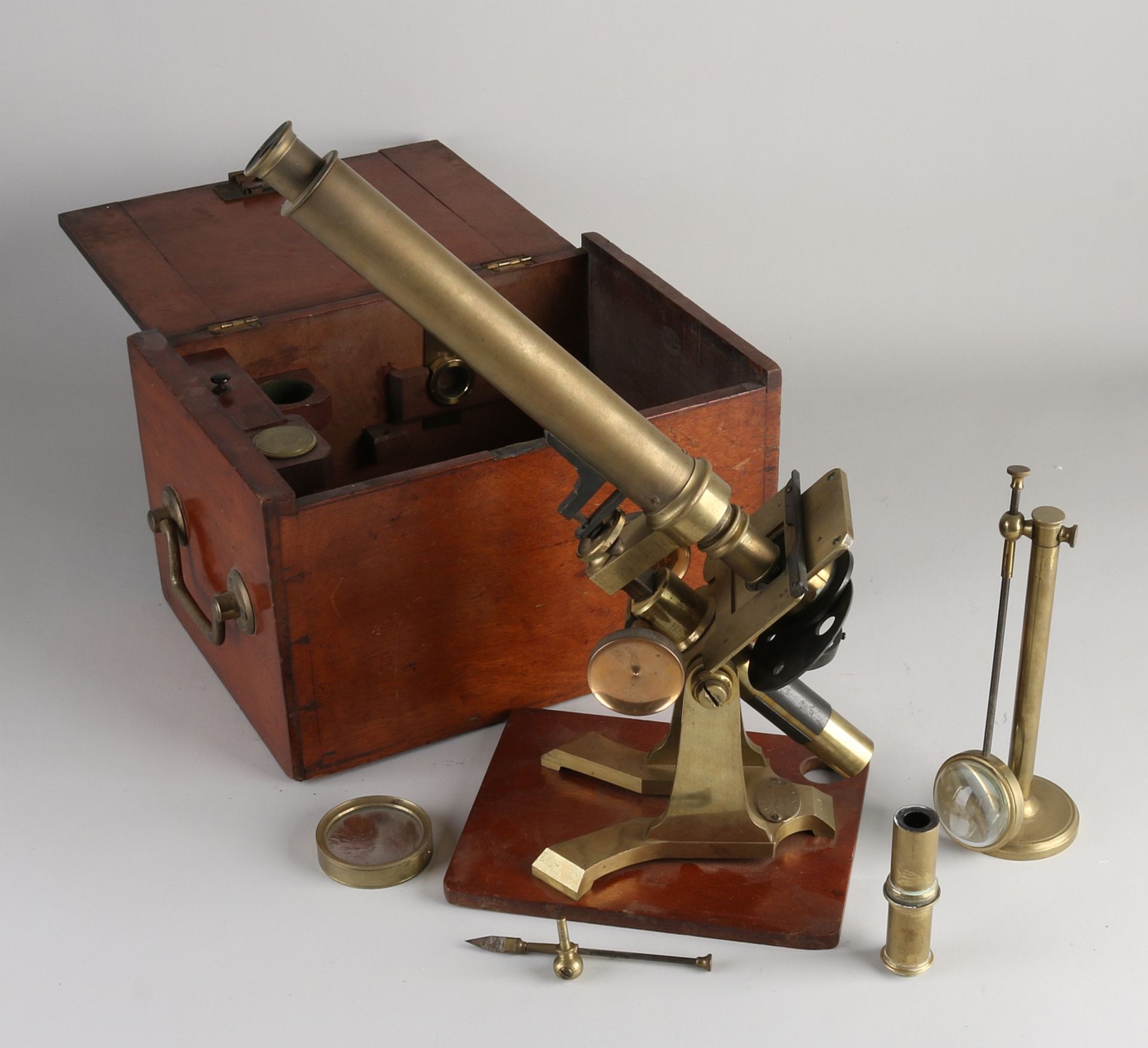 Beautiful antique English microscope