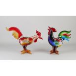 Set of glass roosters