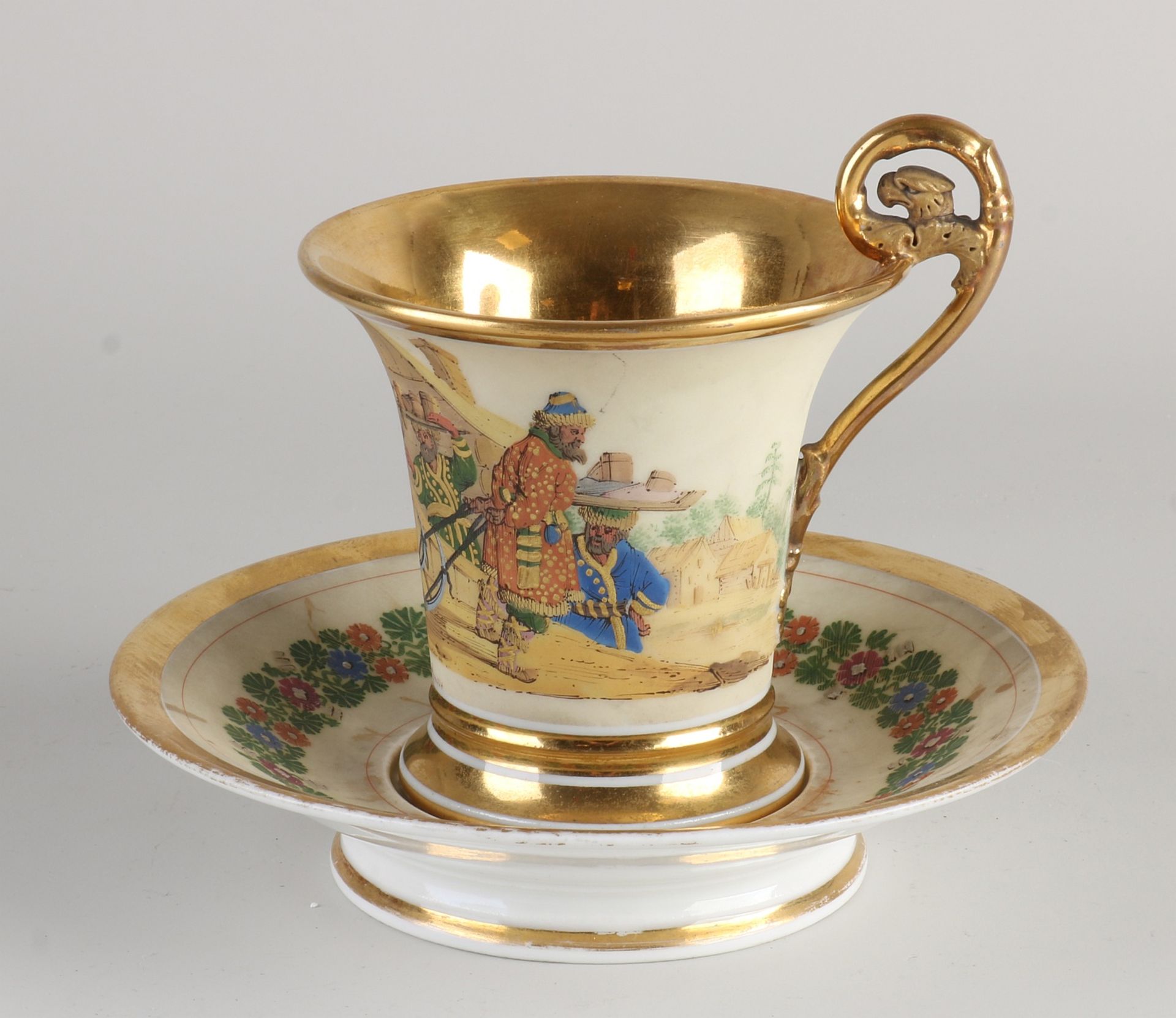 French gold plated cup/saucer