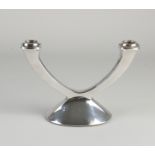 Silver 2-light candlestick