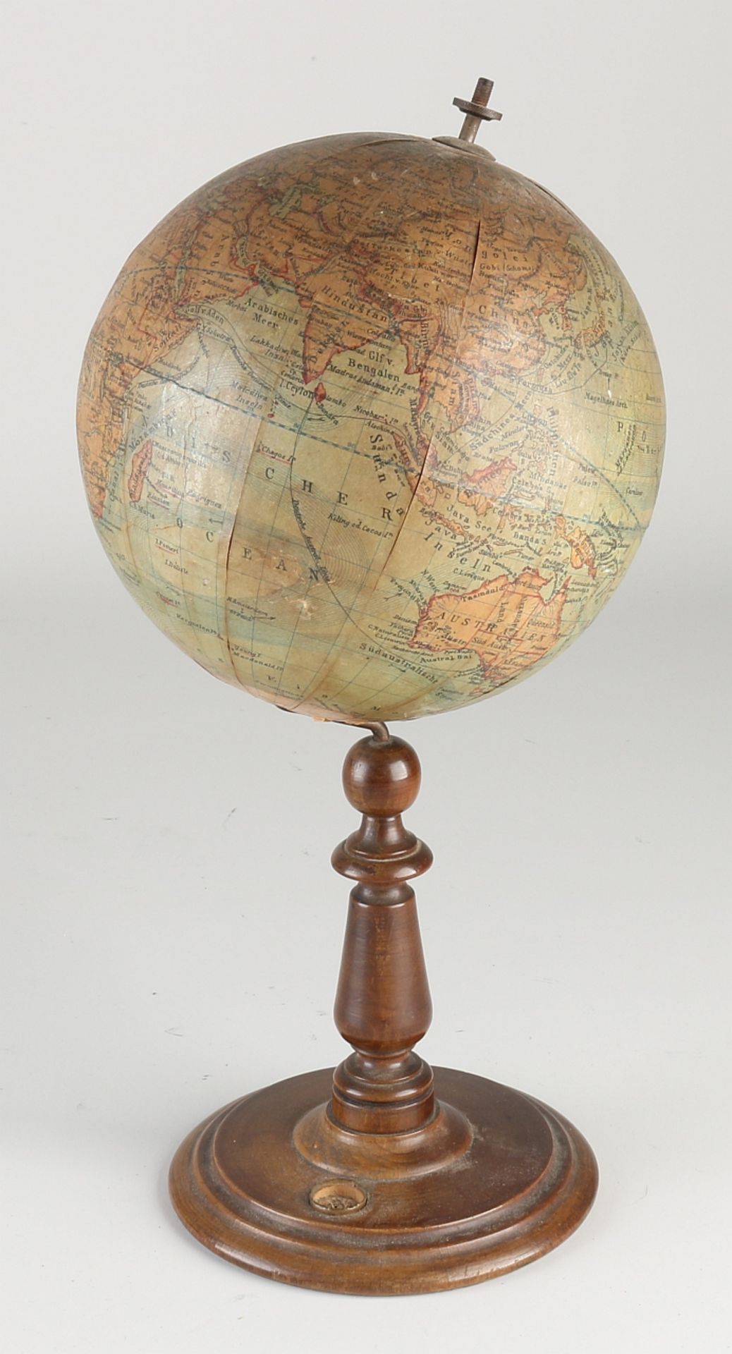 Antique German globe Ø 13 cm. - Image 2 of 3