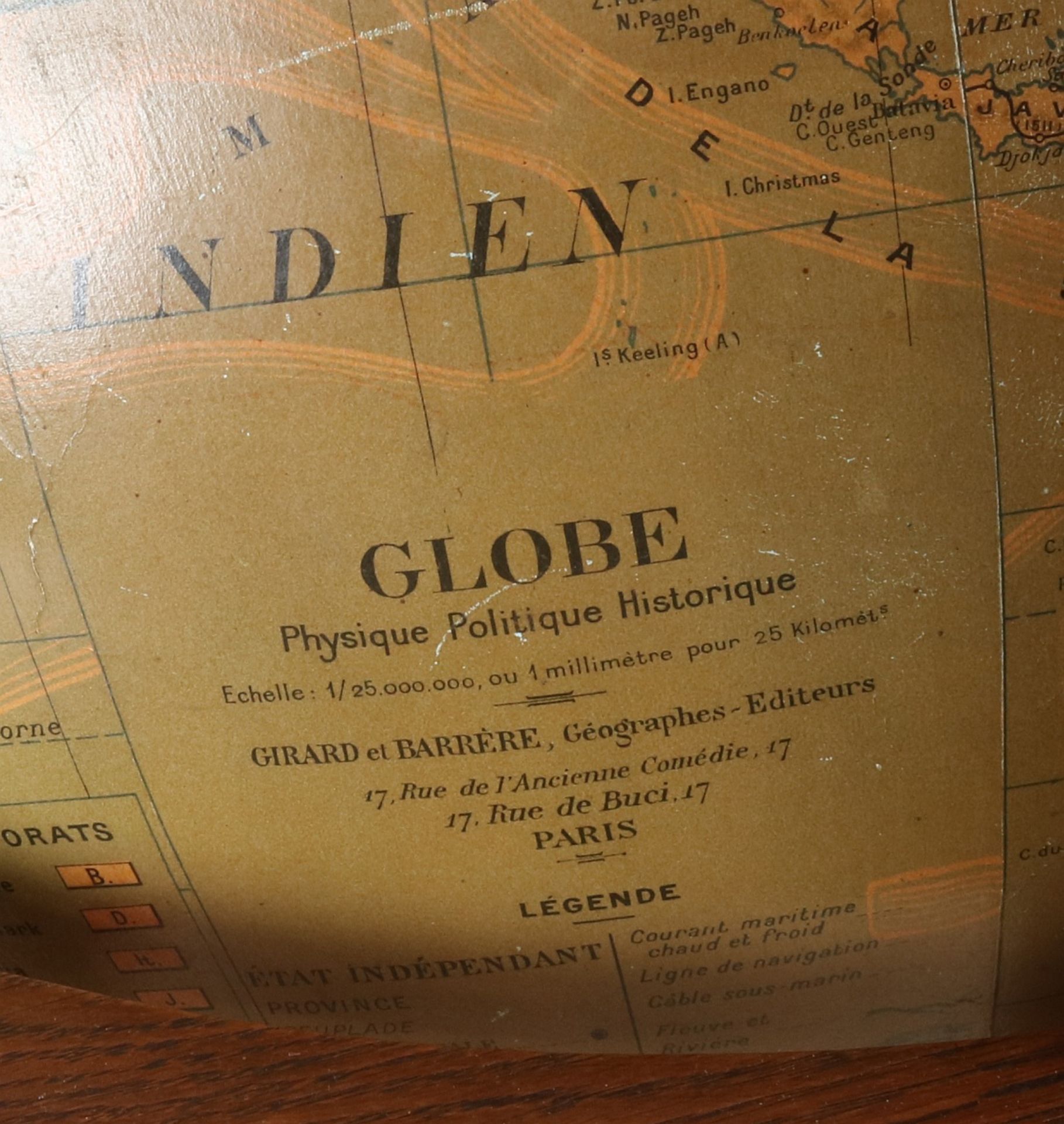 Antique globe in holder, 1900 - Image 4 of 4