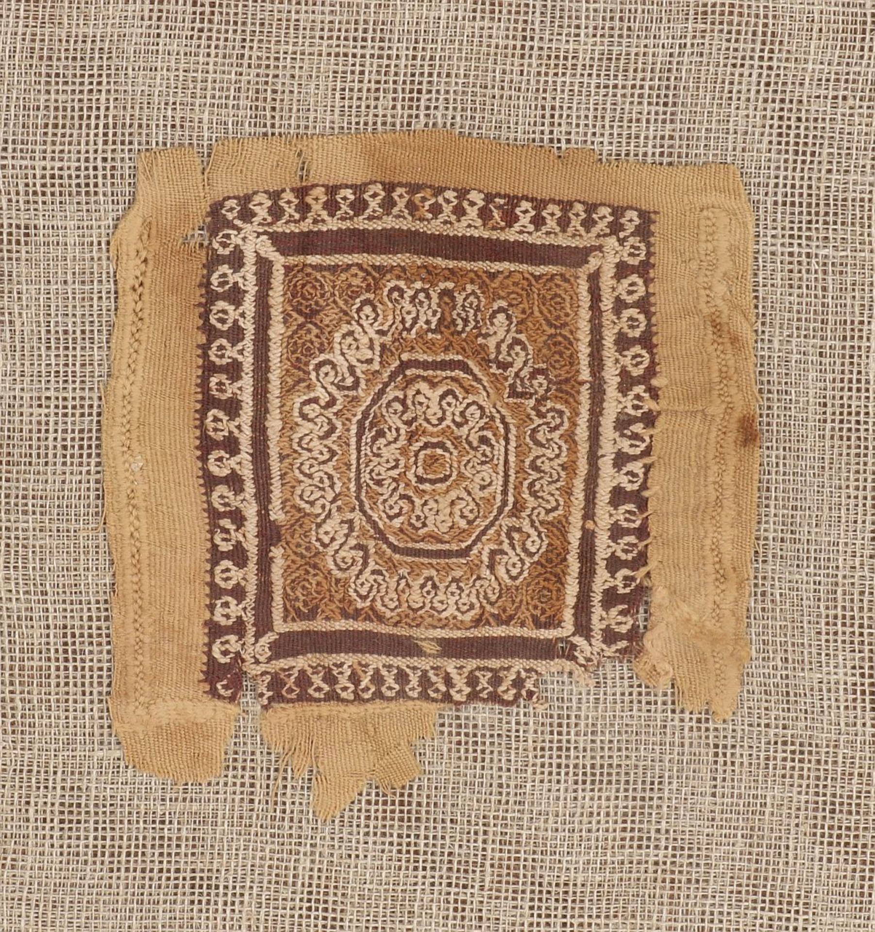 Antique Coptic tissue fragment in frame - Image 2 of 2