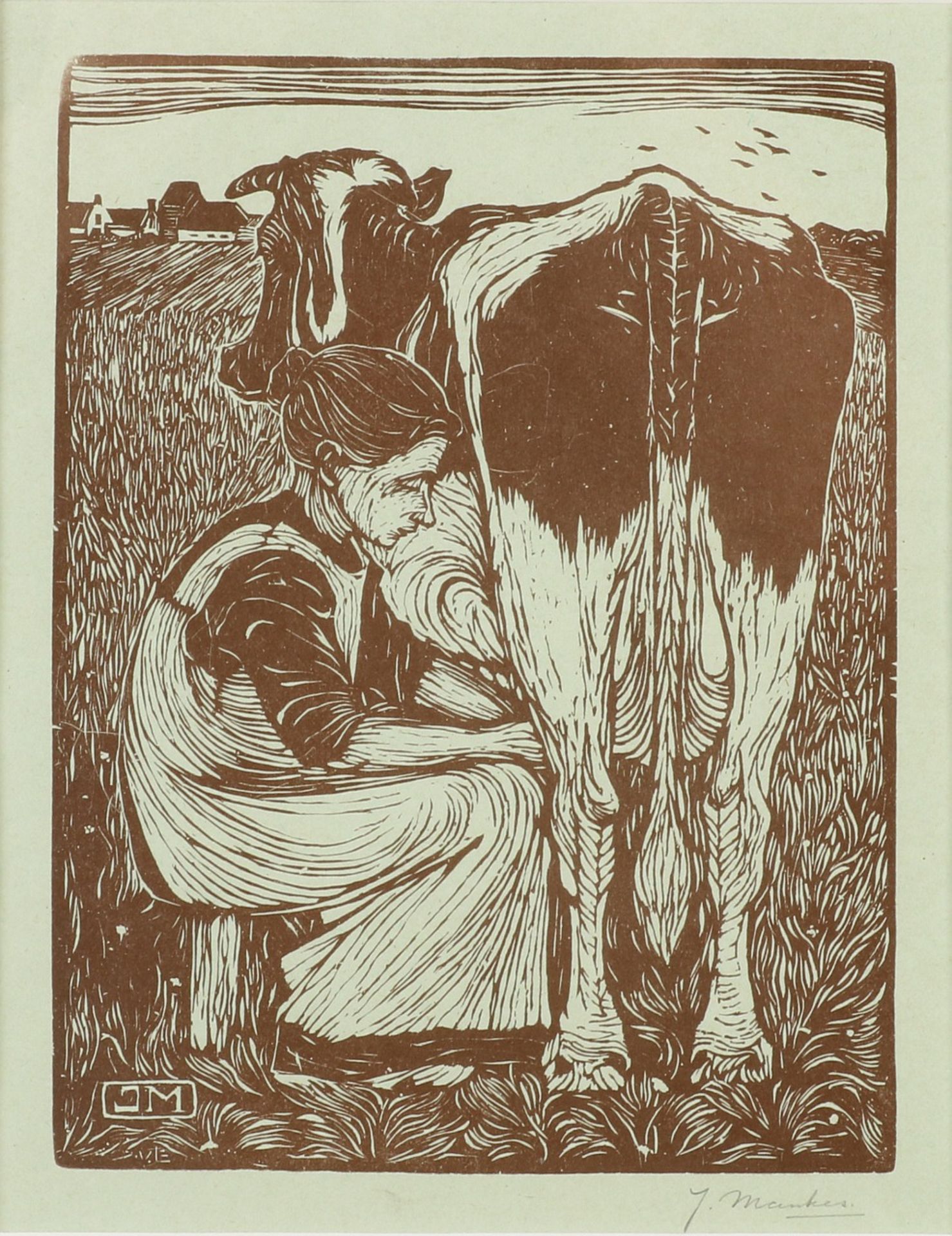 Jan Mankes, Milking farmer's wife - Image 2 of 2