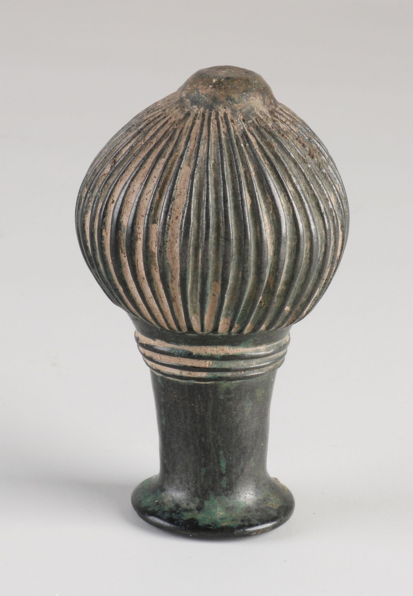 Antique Nishapur bronze club or vial - Image 2 of 2